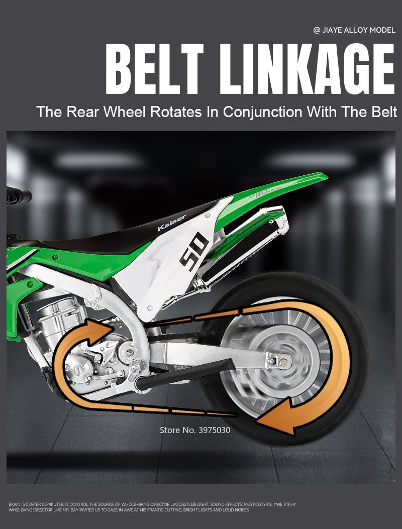 1:12 Kawasaki KX450 Motorcycle Car Toy Model Alloy Diecast Wheel Steering Miniature Mountain Off-road Motorcycles Boys Xmas Gift