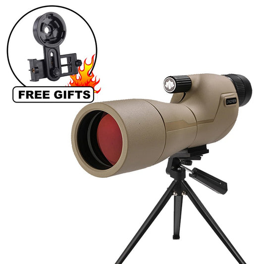 Telescópio Terrestre HD 25-75x60 com Zoom Potente, À Prova D'água, Prisma BAK4 de Longo Alcance para Equipamento de Acampamento com Tripé
