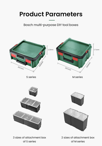 Conjunto de caixas de ferramentas empilháveis Bosch System Box, caixa de ferramentas multifuncional empilhável