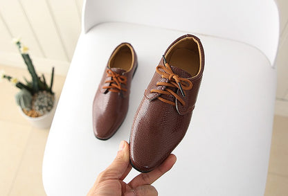 Iawesome Boys Leather Shoes Kids Flats Lace-up Children's Wedding Shoes For Toddlers Boy Big Boys Fashion For Performance