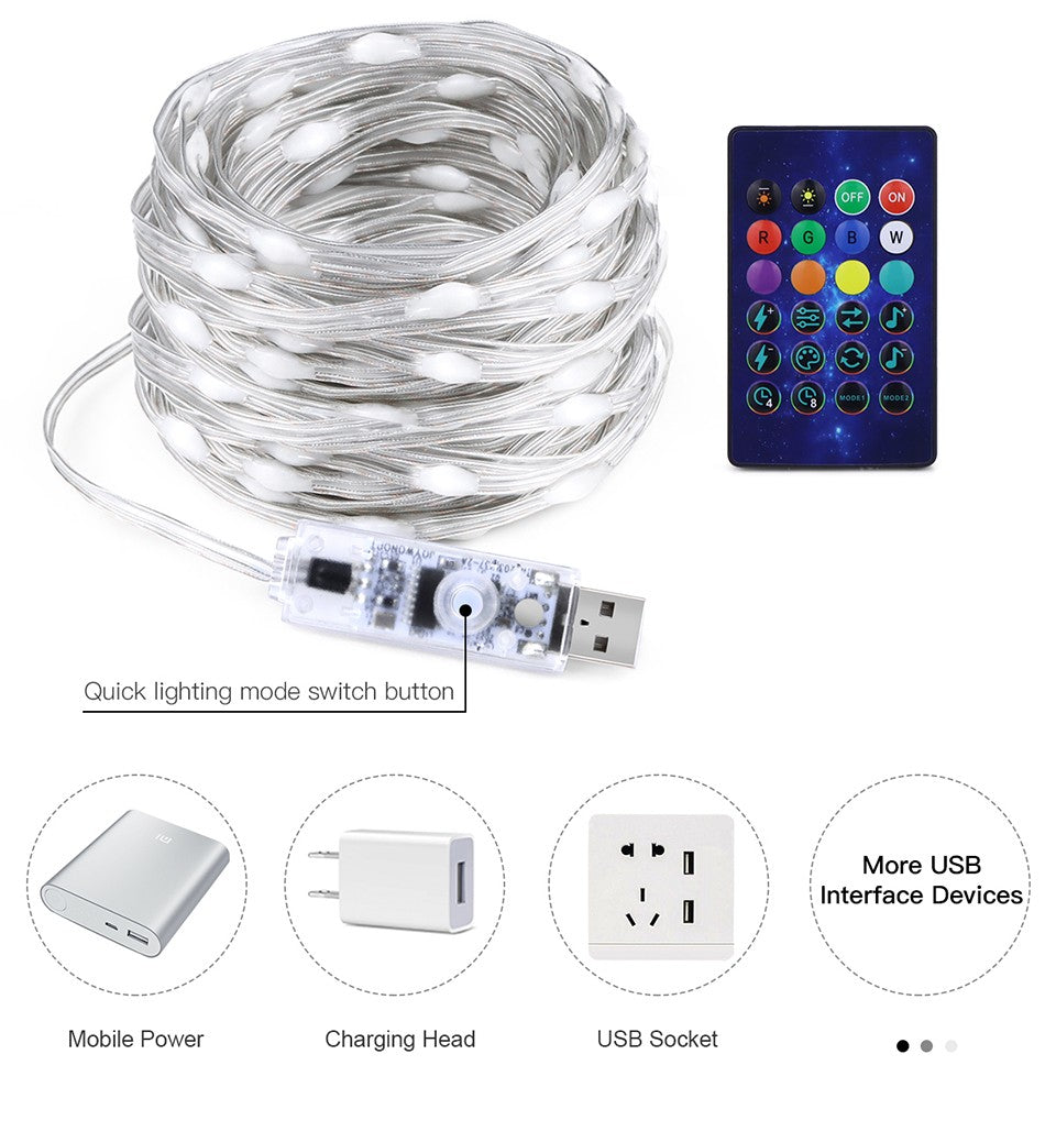 40M Led String RGB Light Smart Outdoor Festoon Party Leather Line IP65 Bluetooth Music Lamp String Fairy Lights Holiday Lighting