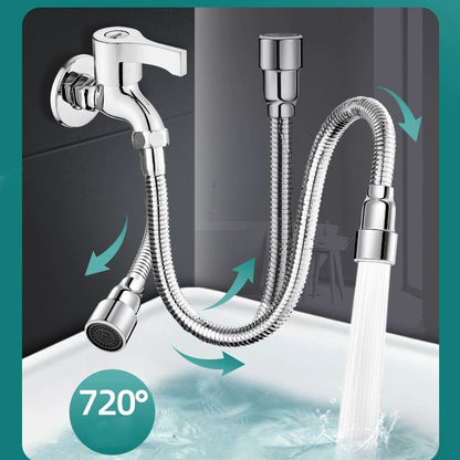 Extensor Universal de Torneira de Aço Inoxidável com Aerador de Bico Anti-respingo e Mangueira de Extensão para Pia de Cozinha