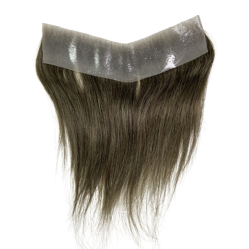 Prótese Capilar Masculina Frontal Fina de PU, com linha do cabelo natural, estilo V, em cabelo humano loiro, sistema de substituição capilar para homens
