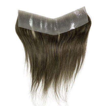 Prótese Capilar Masculina Frontal Fina de PU, com linha do cabelo natural, estilo V, em cabelo humano loiro, sistema de substituição capilar para homens