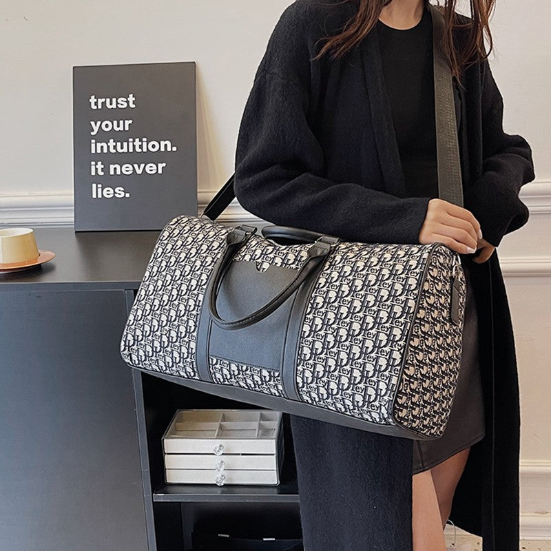 Women's Travel Totes Gym Bag Duffle Sports Fitness Business Casual Luggage Canvas Letter Handbag Outdoor Shoulder Weekend Bag