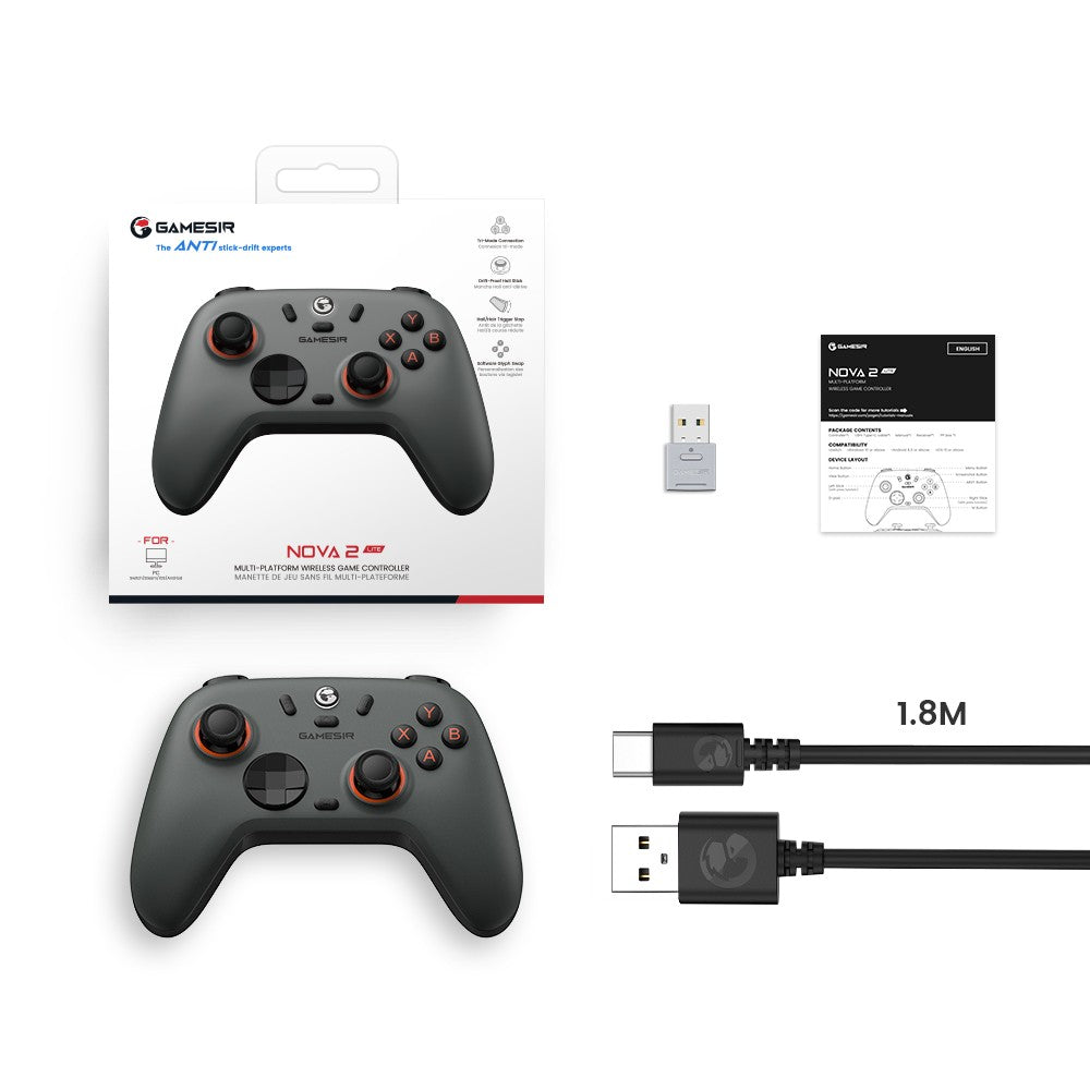 GameSir Nova 2 Lite Wireless Switch Controller Bluetooth Gamepad with Hall Effect for Nintendo Switch, iPhone, Android, PC