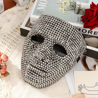 Dancer Mask DIY Rhinestone High-End Party Carnival Festival Prop, Suitable for Men and Women Dance Parties