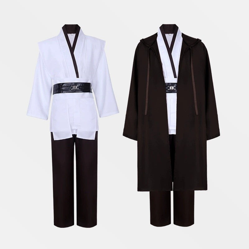 Realistic Jedi Costume Obi-Wan Kenobi Adult Cosplay Jedi Warrior Cosplay Hooded Cloak Clothing Suit Halloween Party Costumes