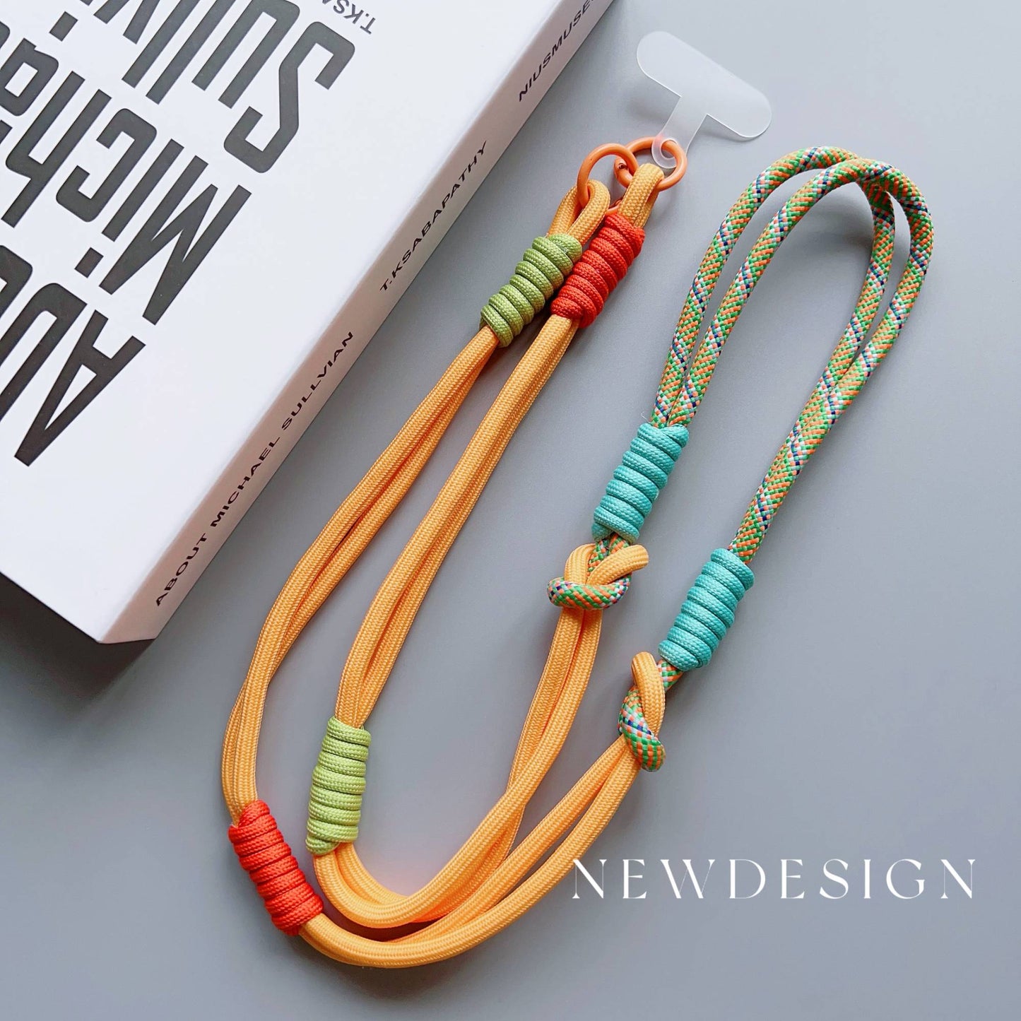 Cordão de pescoço tipo alça transversal ajustável para celular, estilo coreano, com remendo de substituição para acessórios de celular