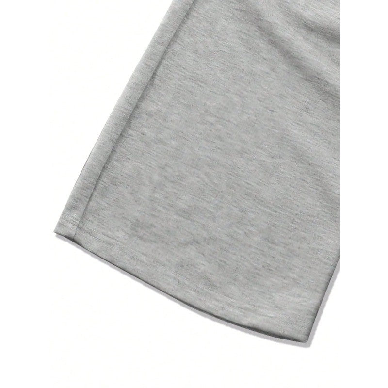 Men's solid color drawstring waist slanted pocket sports pants, pure cotton casual loose pants  sweatpants men pants