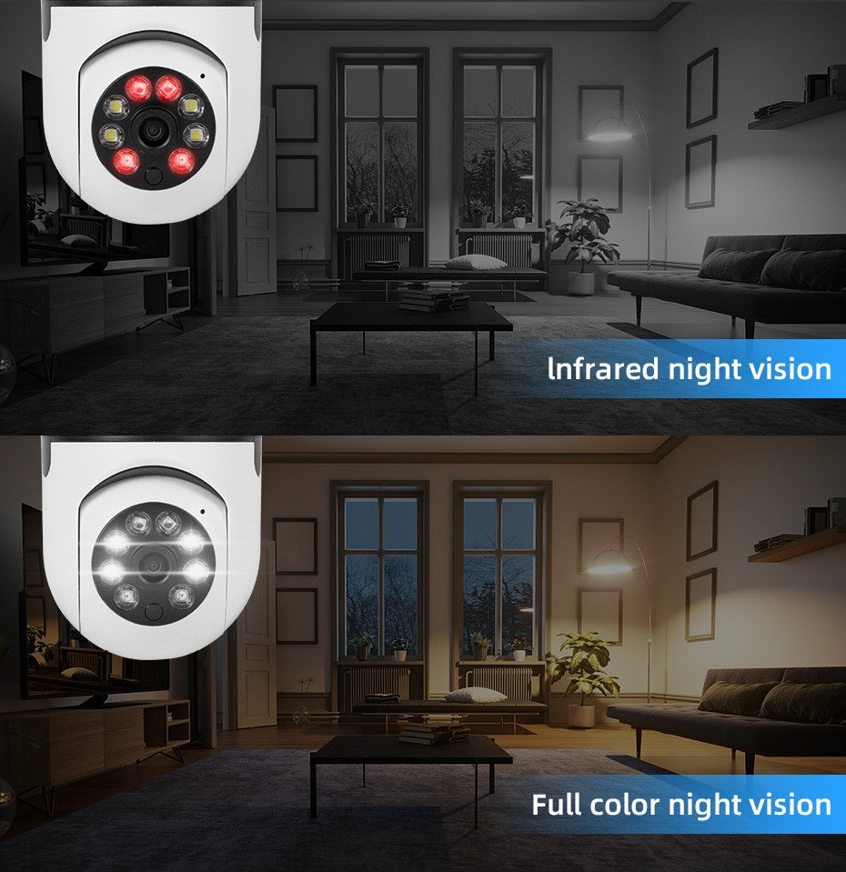 Fuers 5G Wifi IP E27 Bulb Surveillance Camera Night Vision Wireless Home Camera 2MP CCTV Video Security Protection Baby Mini Cam