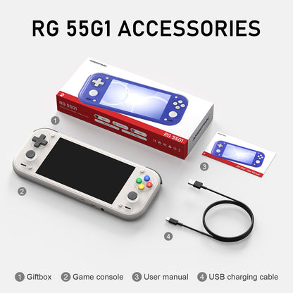 Anbernic RG 55G1 Retro Handheld Game Console Android 14 RG55G1 With 5.5 Inch Touch IPS Screen 3D Hall joystick RGB Lighting