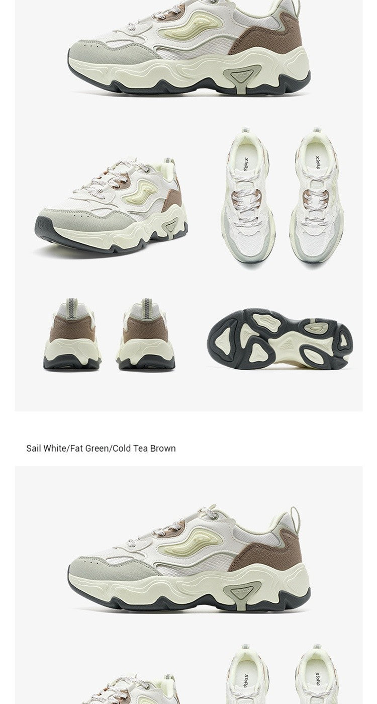 Xtep Star Trails 2.0 Women's Low Top Casual Shoes 2025 Spring Breathable Non-slip Thick Sole Leisure Sports Shoes 975118320005