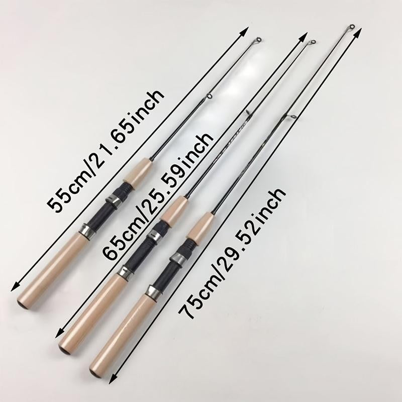1 vara de pesca no gelo em fibra de carbono ultraleve com cabo ergonômico macio e ponta de ação rápida - Design resistente similar à fibra de vidro