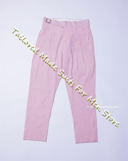 Summer Men'S Blazer Pink Seersucker Prom Dresses Slim Fit Men'S Suit Male Set 2 Pieces High Quality Luxury Jackets Trousers