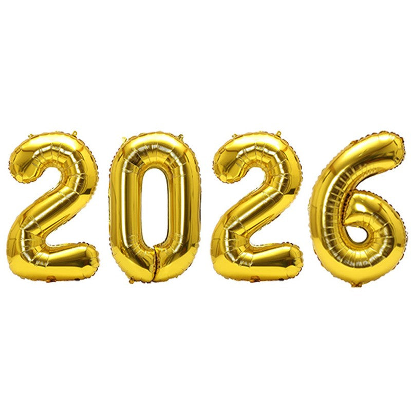 16 Inch 2027 Happy New Year Foil Balloons Christmas New Year Party Decoration Festival Party Supplies Photo Props Home Decor