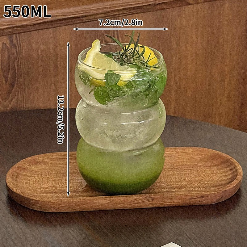 Copo de Vidro INS Copo Térmico Resistente ao Calor Transparente para Suco Leite Café Design Único Copo de Vidro Rosa 3D Copos de Água Utensílios de Bar