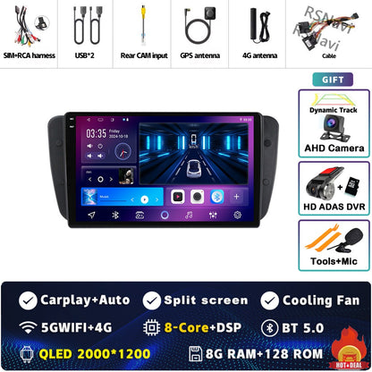 Android 15 For SEAT Ibiza 6J IV 4 2008 - 2015 2K QLED Stereo Car Radio Multimedia Video Player GPS AI Voice CarPlay Head Unit