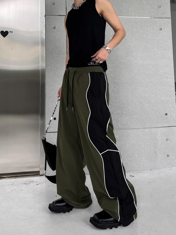 Men's Casual Pants Straight Punk Black Loose Baggy Male Trousers Clothes Plus Size Polyester Vintage Sale Cotton Fashion 2025