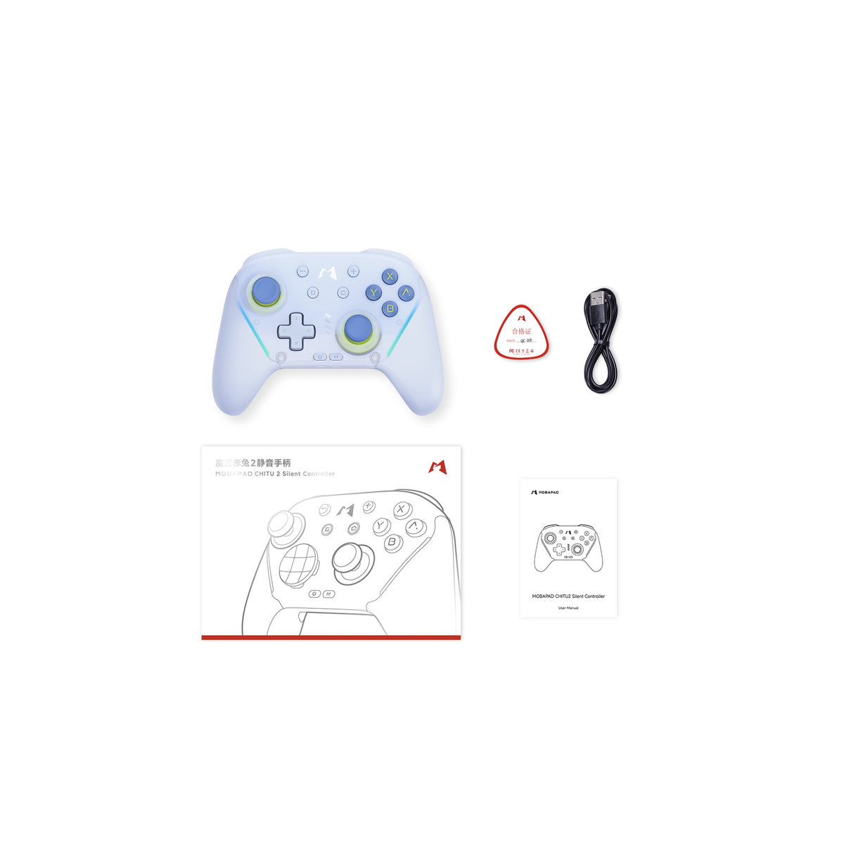MOBAPAD Chitu 2 HD Pro Controller Silent Edition for Switch 2/1, TMR Glide Joysticks, HD Rumble, NFC,Silicone Button,6 Axis Gyro