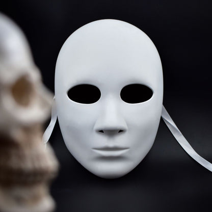 DIY Blank Face Mask Cosplay White Hand-Painted Doodle Thicken Plastic Masks Carnival Masquerade Halloween Party Costumes Props