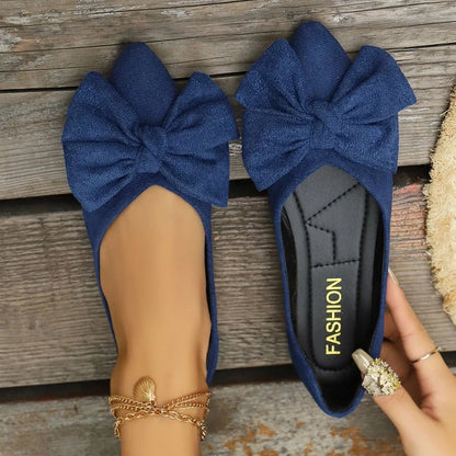 Women's Shoes 2025 Spring Pointed Women's Flats Fashion Bow Loafers Slip on Walking Flat Shoes Ladies Shallow Comfort Sneakers