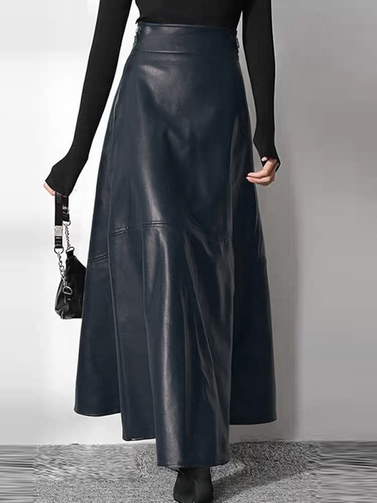 ZANZEA Women's PU Leather Maxi Skirt 2023 Spring Elegant OL Long Saias Fashion Solid Mujer Faldas Casual High Waist Zipper Jupe