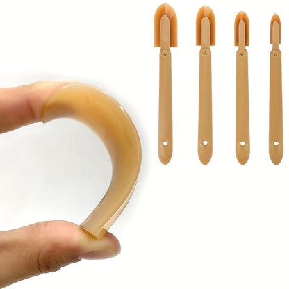Conjunto de 4 Ferramentas de Calafetagem de Silicone, Ferramentas de Acabamento de Vedação com Ponta Flexível, Alça Ergonômica, Não Precisa de Eletricidade ou Bateria
