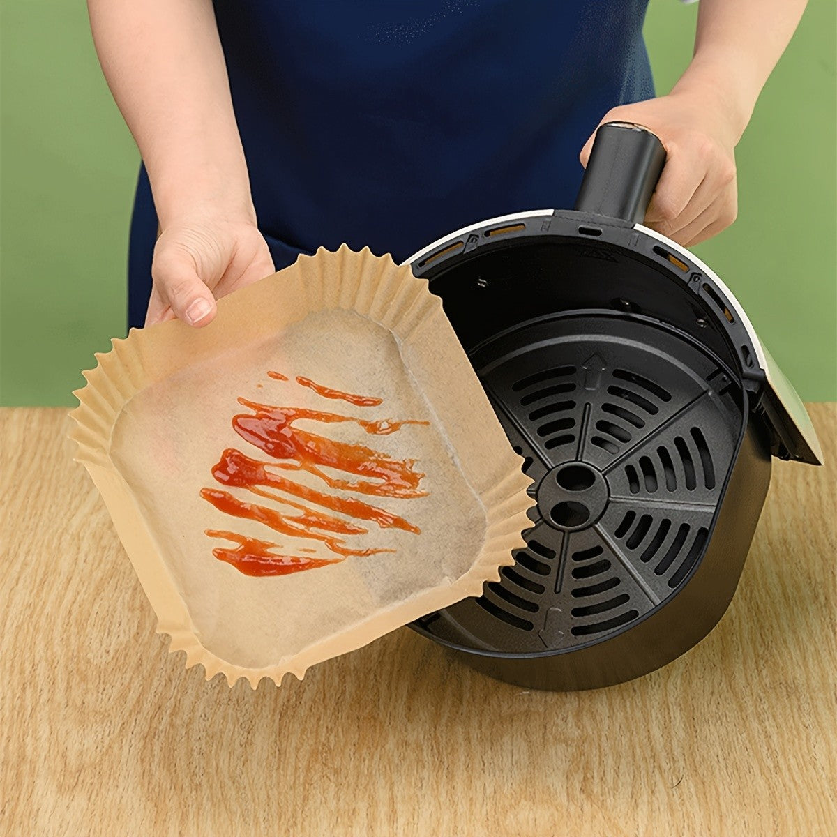 30/50/100 Peças Fritadeira Air Fryer Papel Descartável Antiaderente Redondo Forros de Papel para Airfryer Acessórios de Cozinha de Papel