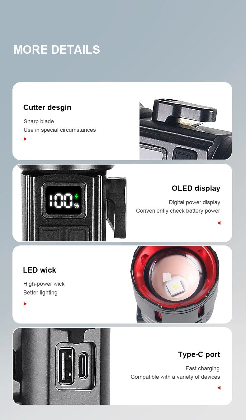 Super Bright Flashlight 10000000LM Torch High Power LED Flashlights Zoomable Lantern Rechargeable Lamp Magnet Tactical Lantern