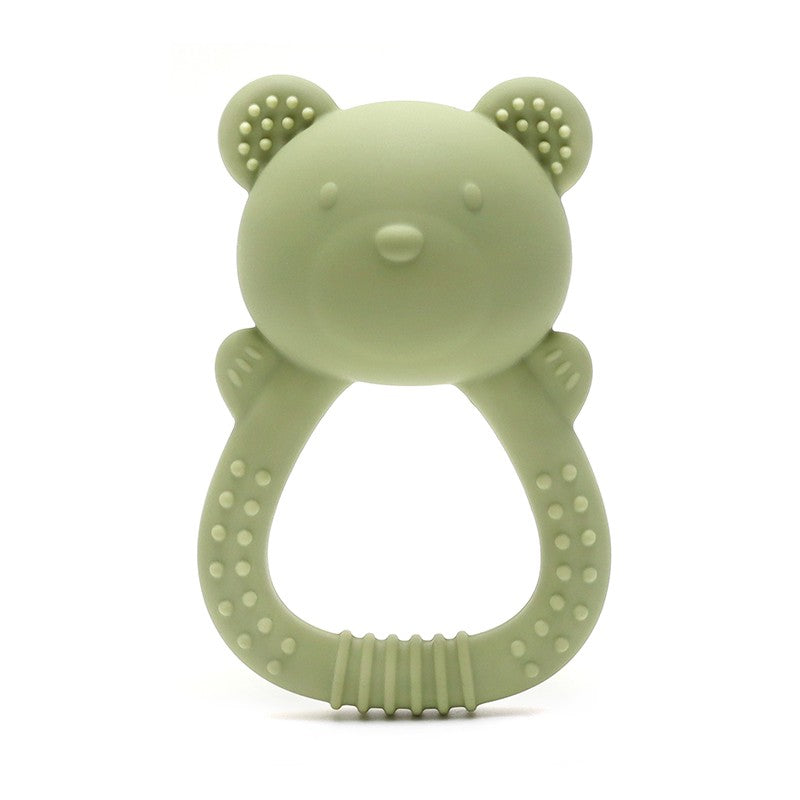Mordedor de urso 2025 chocalho de leão para bebê com sino de girassol mordedor de silicone brinquedo de 0 a 1 ano brinquedo musical para bebê mordedor para bebê
