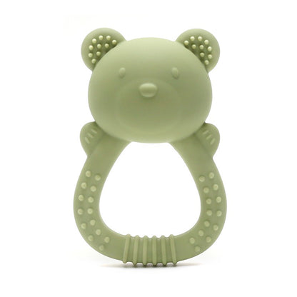 Mordedor de urso 2025 chocalho de leão para bebê com sino de girassol mordedor de silicone brinquedo de 0 a 1 ano brinquedo musical para bebê mordedor para bebê