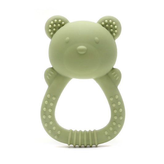 Mordedor de urso 2025 chocalho de leão para bebê com sino de girassol mordedor de silicone brinquedo de 0 a 1 ano brinquedo musical para bebê mordedor para bebê