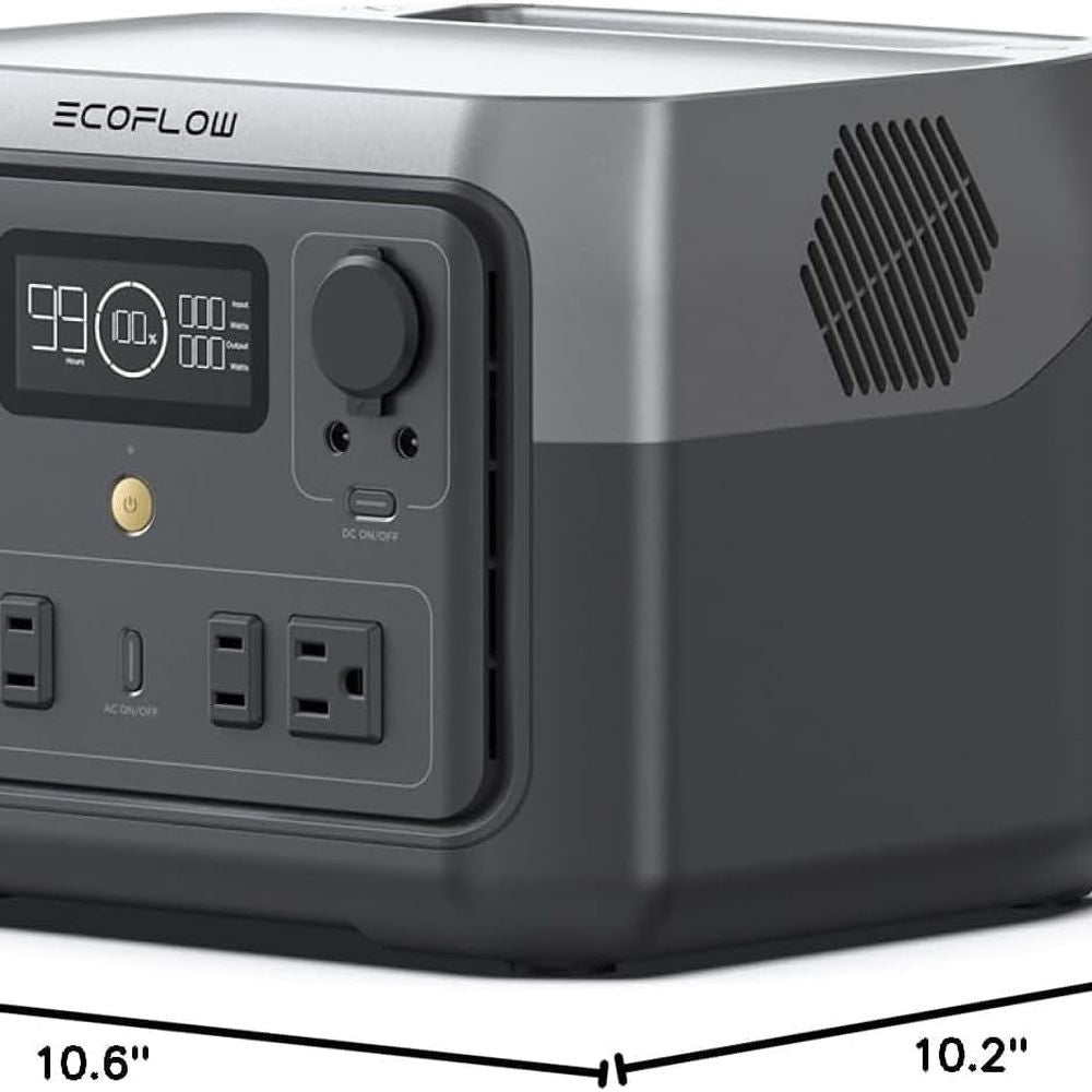 Estação de Energia Portátil River 2 Max 500Wh: Carga Rápida em 1 Hora, Saída de 1000W, Pronta para Energia Solar para Camping, RVs e Casa