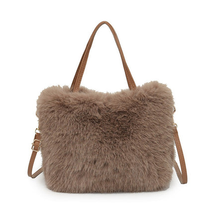 Solid Zipper Women's Shoulder Bags Ladies Bags on Sale 2024 High Quality Winter Milk Cotton Women's Handbags Fashion Soft Bolsos