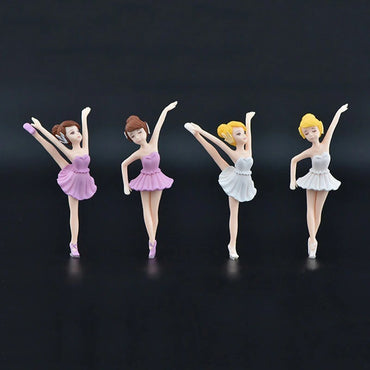 4 Pcs Fairy Figure Home Decor Miniature Dancing Girl Figurines Fairy Garden Ornament Gnome Moss Terrarium Christmas Gift Decor