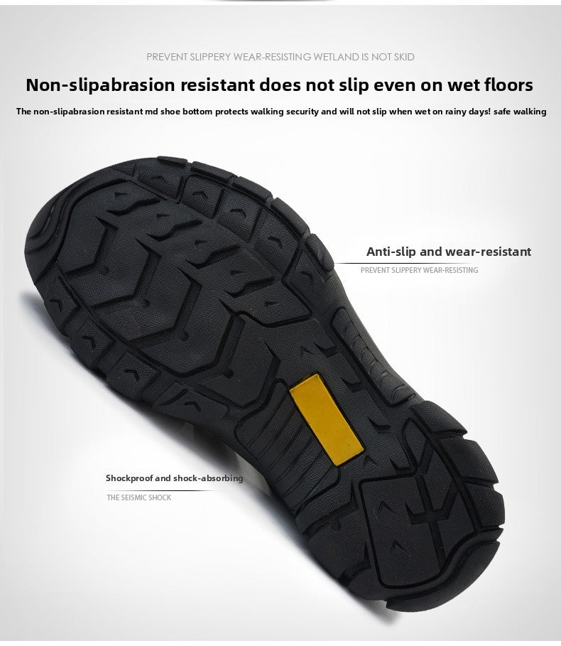 2025 Summer Men's Sandals Thick soled Baotou beach shoes Outdoor oversized casual Shoes Male lightweight hollow sandals Homme