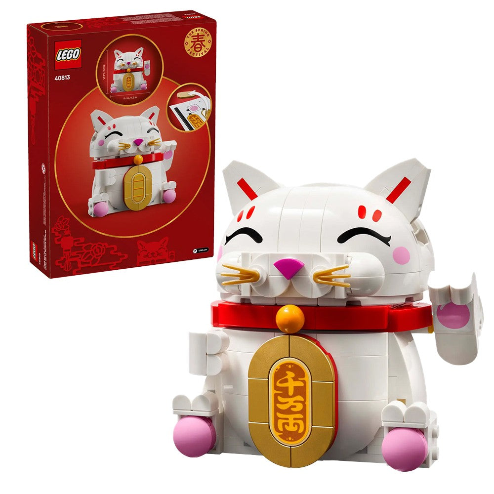 Lego Lucky Lucky Lucky Cat Blocos de Montar Ano Novo Modelos Decorativos de Tijolos Educação Brinquedos DIY Presentes Infantis