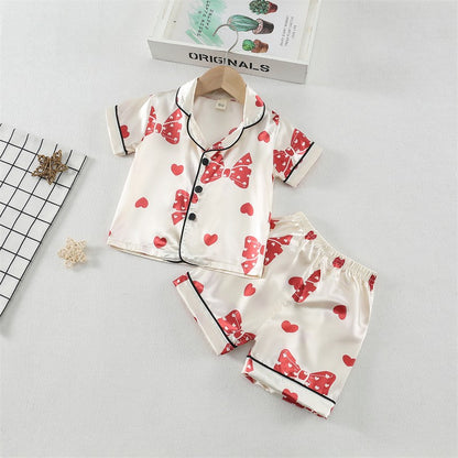 New Summer Baby Girls Clothes Suit Children Sleepwear Shirt Shorts 2Pcs/Sets Infant Pajamas Kids Clothing Toddler Casual Costume