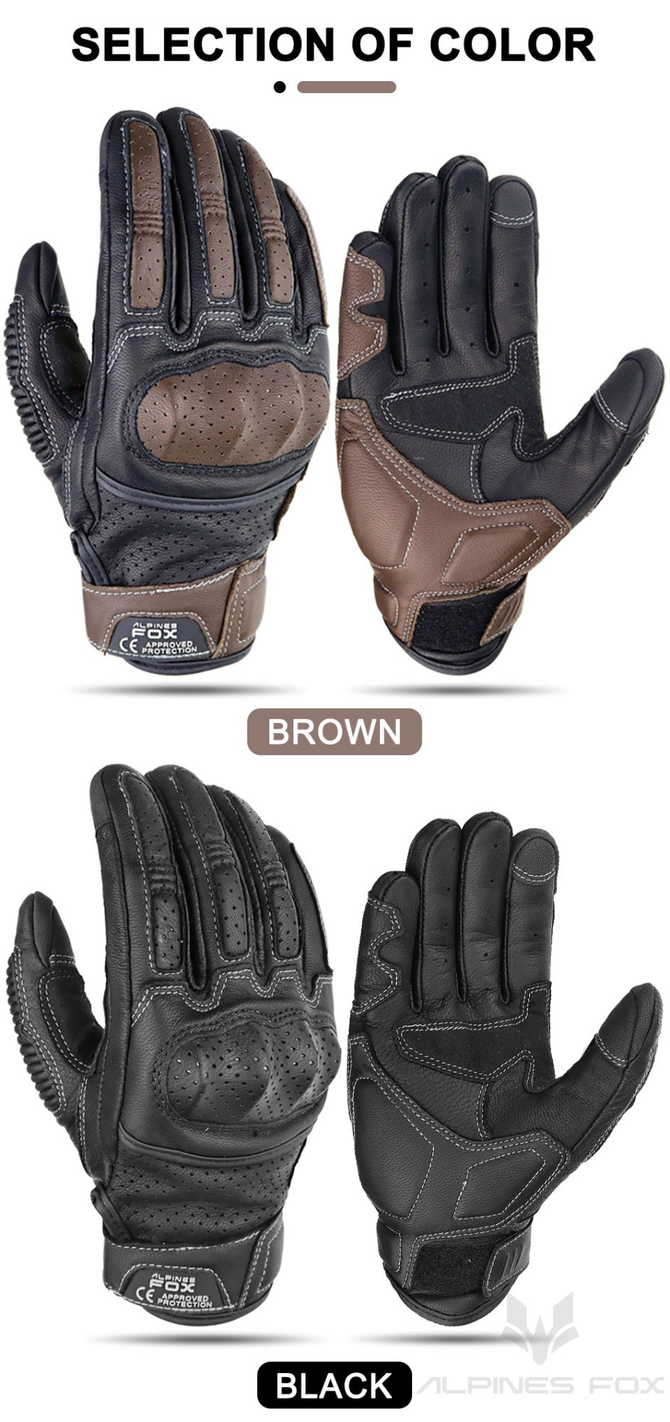 Luvas de Couro Perfurado Retrô de Verão para Motocicleta Masculino Feminino Luvas de Dedo Completo para Motocross Motoqueiro Guantes Moto Equipamento M-XXL
