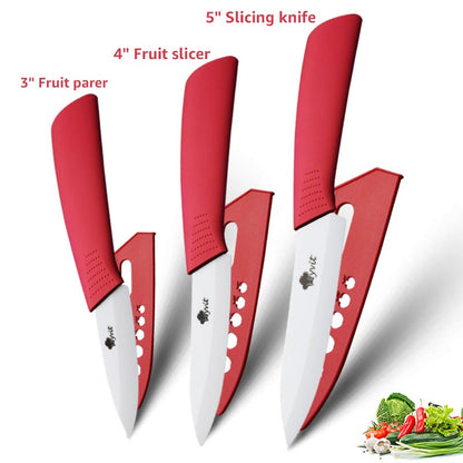 Conjunto de Facas de Cerâmica para Cozinha Profissional Faca de Cerâmica 3 4 5 6 Polegadas Faca de Descascar Frutas à Prova de Ferrugem para Fatiar Cortar Legumes