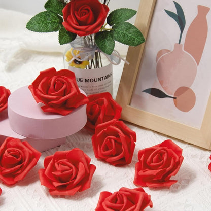 2000/10pcs Mini  Artificial Rose Flowers Head  Rose Heads DIY Valentine's Day Roses Wedding Bouquets Party Gift Candy Box Decor