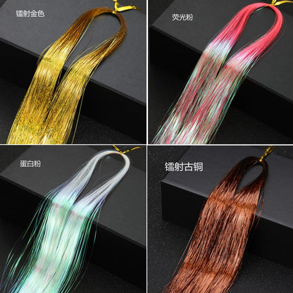 Hair Tinsel Kit With Tool 4200 strands Fairy Tinsel Hair Extensions 12 Color Sparkling Shiny Heat Resistant Highlights Glitter