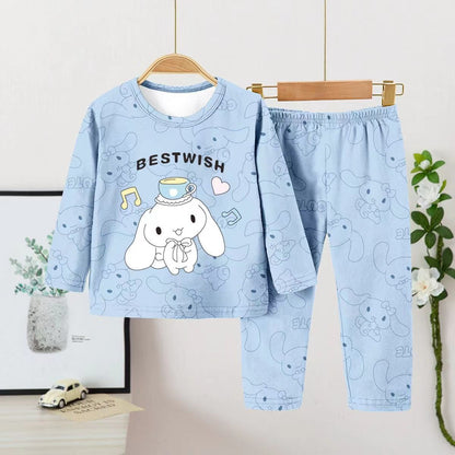 Anime Cinnamoroll Children Pajama Sets Soft Round Neck Comfortable Kids Pajama Suit Causal Loose Breathable Boys Girls Nightwear