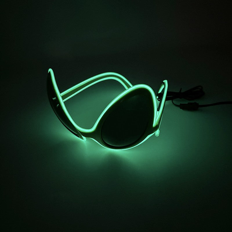 Led Glasses NightClub Masquerade Concert Club Neon Accessories Cool Vogue Flashing LED Futuristic Glasses Men Metal Cool Glasses