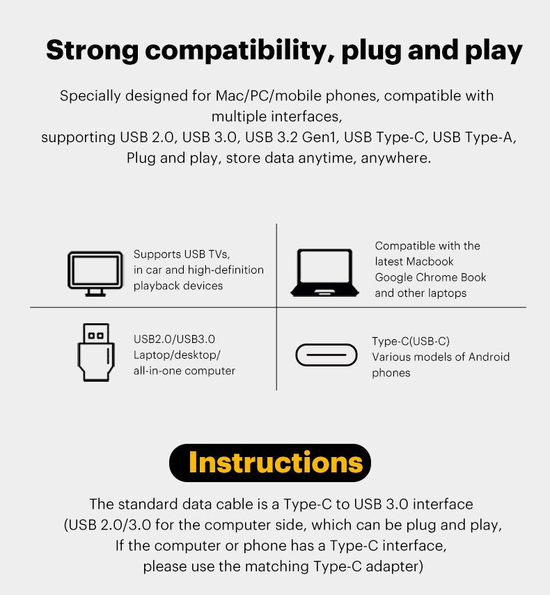 kodak SSD Externo 2tb 1tb 1000Mb/s 500Mb/s Disco SSD Externo Portátil 256gb Para Laptops Smartphone