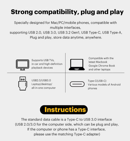 kodak SSD Externo 2tb 1tb 1000Mb/s 500Mb/s Disco SSD Externo Portátil 256gb Para Laptops Smartphone