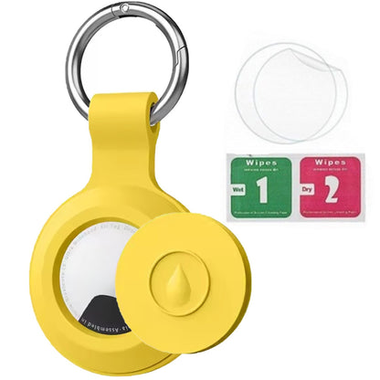 2/1 Pack Genuine Leather AirTag Keychain Holder . Secure Key Chain Case for Pet Collar Luggage Bag Full Cover Protective Keyring