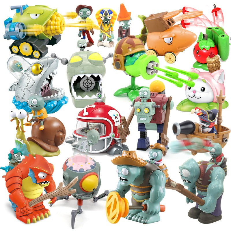 1pcs New PLANTS VS ZOMBIES PVZ Pea Shooter Boss Action Figure Model Toy Dolls Shooting Dave Allstar Toy Kids Gifts For Boys