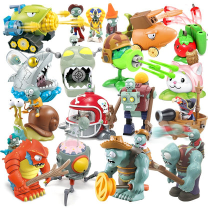 1pcs New PLANTS VS ZOMBIES PVZ Pea Shooter Boss Action Figure Model Toy Dolls Shooting Dave Allstar Toy Kids Gifts For Boys